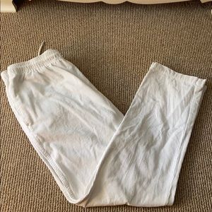 Stüssy Drawstring White Pants with Back Pocket